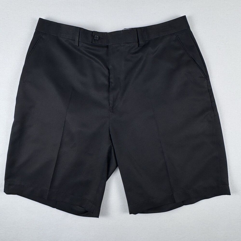 Alan Flusser Golf Black Athletic Men's Shorts Size 40 100% Polyester Flat Front